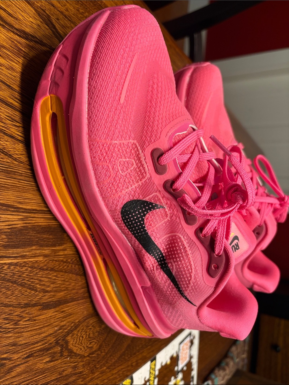 Nike Vomero Premium  Pink Women's Athletic Running Sneakers with Black Swoosh